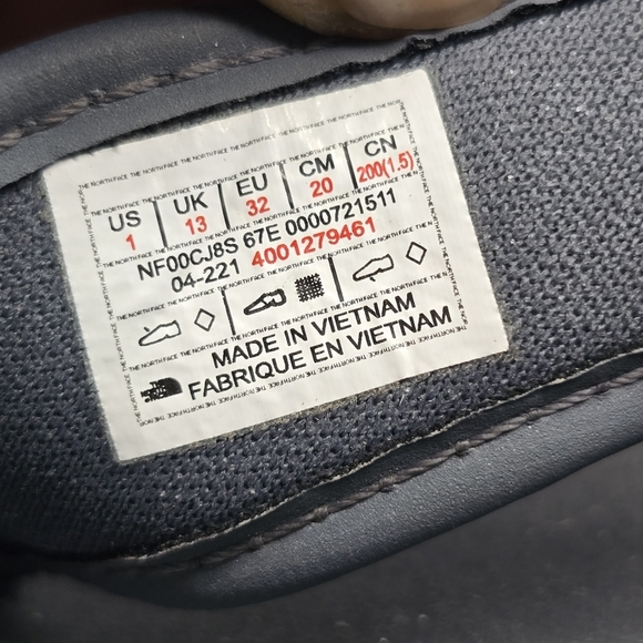 THE NORTH FACE SHOES BOYS 1Y BASE CAMP FLIP-FLOPS GRAY CAMO THONG SANDAL - Picture 2 of 7